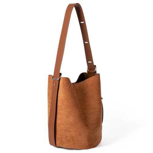 YIZITU Damen Große Kapazität Schultertasche Stilvolle und funktionale Unterarm-Geldbörse Handtasche für Arbeit oder Freizeit Reise Slouchy Bag, braun, One Size von YIZITU