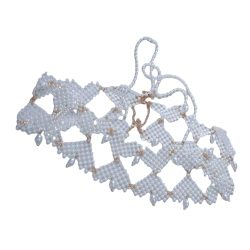 YIZITU Damen Perlen Geschichtete BH Kette Mode geschichtete Körperkette Zubehör mit Perlen für Musik Festival Looks von YIZITU