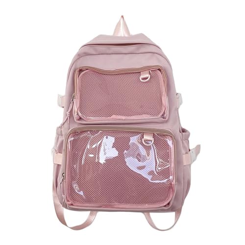 YIZITU Damen-Rucksack mit großem Fassungsvermögen, Schulrucksack, Reise, Itabag mit transparentem Fenster, für College, japanische Stile, schöne Itabag große Kapazität, a von YIZITU