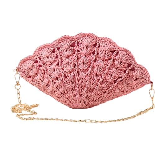 YIZITU Damen Sommer Stroh Geflochten Crossbody Tasche mit Schultergurt Gewebt Strand Handtasche Handgemachte Geldbörse Geldbörse Schultertaschen Gewebte Handtaschen, a, One Size von YIZITU