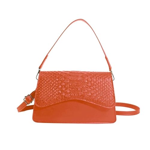 YIZITU Damen-Umhängetasche, Handtasche, kleine Unterarm-Clutch, Umhängetasche, Geldbörse, verstellbarer Riemen, für Mädchen, Dating, Arbeit, Orange von YIZITU