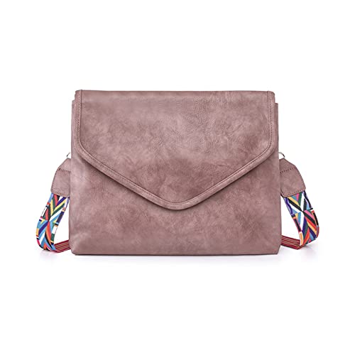 YIZITU Damen-Umhängetasche, modisch, Umschlagtasche, PU-Leder, lässig, Kuriertasche, Gitarrengurt, Umhängetasche, Clutch von YIZITU