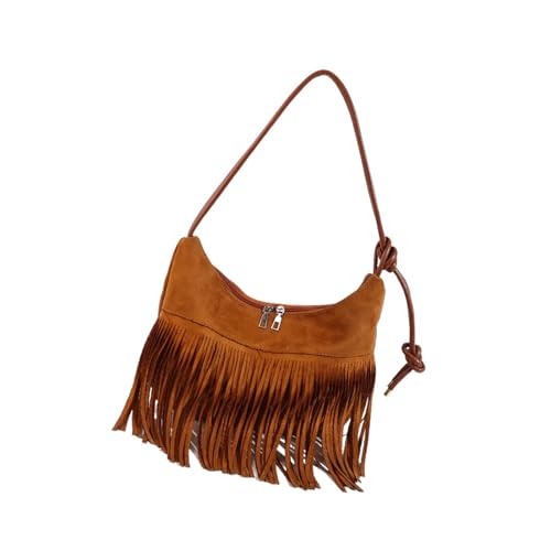 YIZITU Damen-Umhängetasche, trendige Umhängetasche, große Kapazität, Achselquasten, Achselquasten, Pendeln, für den täglichen Gebrauch, große Kapazität, Crossbody für Damen, Quasten, Schultertasche von YIZITU