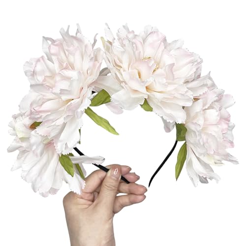 YIZITU Delicate Beach Peony Headwear Stadband Foto Requisiten Party Cosplay Kostüme Tanzparty Stirnband Für Hochzeit Abendkleid Accessoire von YIZITU