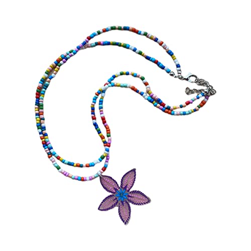 YIZITU Doppelschichtkette Halsketten Perlen Chokers Blütenkette Halsketten Blüten Schlüsselbein Chokers Anhänger Choker Für Mädchen Perlen Halskette von YIZITU