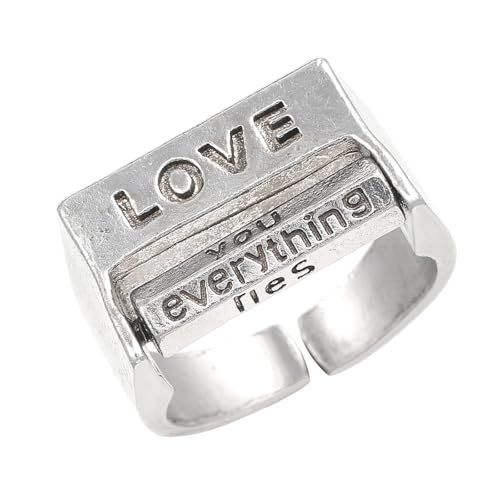 YIZITU Drehbare Paarringe mit verstellbarer Öffnung, einzigartiges quadratisches Fingerzubehör für den täglichen Gebrauch und Entspannung, drehbar, Einheitsgröße, Wie beschrieben, Wie beschrieben von YIZITU