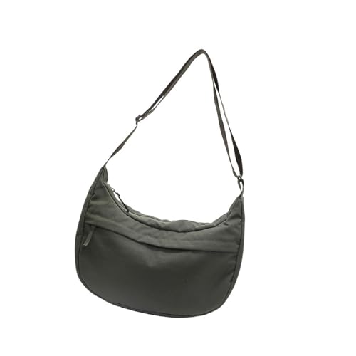 YIZITU Einfache Nylon-Umhängetasche für Damen, große Kapazität, Schultertasche, leicht zu tragen, geeignet für Pendler und Einkaufen, den täglichen Gebrauch, grün, One Size von YIZITU