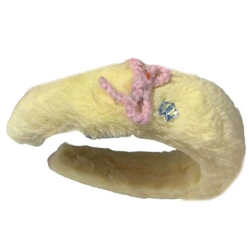 YIZITU Einzigartige Bögen Haarzubehör Für Frauen Weiche Plüsch Kopfband Kopfbedeckungshaarverzierungen Mit Glitzernden Strasssteinen Kinder Süßes Stirnband von YIZITU