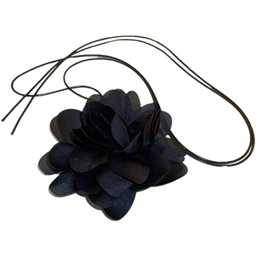 YIZITU Einzigartiges, handgefertigtes Vintage-Blumenhalsband, Halskette, Verzierung, handgefertigter Stoff, Blumen-Nackenband, Schmuck für Frauen und Mädchen von YIZITU