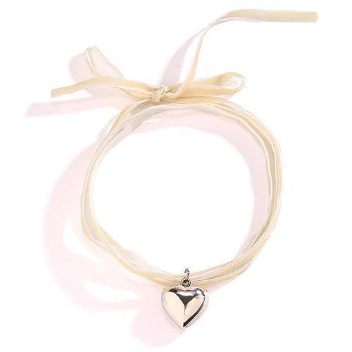 YIZITU Elegant Goth Heart Anhänger Halskette Für Frauen Knotted Bowknot Choker Verstellbarer Kette Y2K Süßer Kühler Schmuck Bogenknoten Halskette Schmuck YIZITU Elegant Goth Heart Anhänger Halskette Für Frauen Knotted Bowknot Choker Verstellbarer Kette Y2K Süßer Kühler Schmuck Bogenknoten Halskette Schmuck von YIZITU