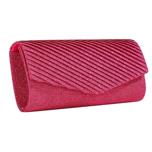 YIZITU Elegante Abend-Clutch, glitzernde Party-Umschlag-Handtasche, Damen, formelle Party-Clutch, Taschen für Hochzeiten und Partys, hot pink von YIZITU