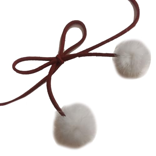 YIZITU Elegante Bowknot Schlangekette Halskette Frauen Braut Verstellbarer Choker Plüsch Ballkragen Kette Frauen Schmuck Y2K Accessoires Verstellbare Choker von YIZITU