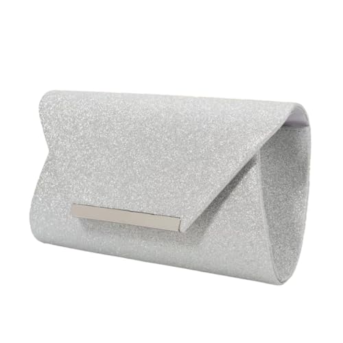 YIZITU Elegante Damentasche mit abnehmbarem Kettenriemen, stilvolle Abendtasche, perfekt für Hochzeiten, Abschlussbälle und Cocktailpartys, silber von YIZITU