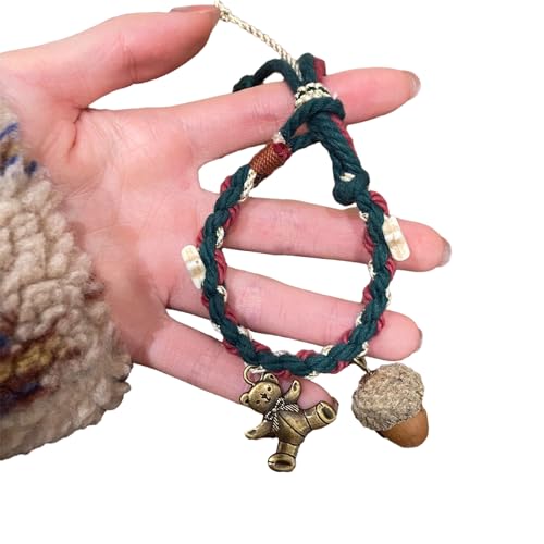 YIZITU Elegante Gewebearmbänder Stilvolle Handgewebte Handchains Weihnachtsmängel Paarbänder Unisex Armband Accessoire Verstellbarer String Handchain von YIZITU