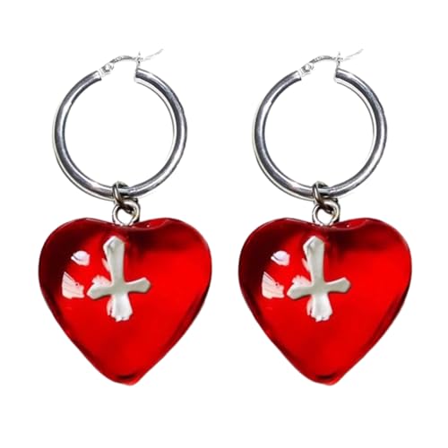 YIZITU Elegante Glasschädel Herzohrringe Anspruchsvolle Glasherzohrringe Mit Spinnen/Schädel/Kreuzen Verzierung Charme YIZITU Elegante Glasschädel Herzohrringe Anspruchsvolle Glasherzohrringe Mit Spinnen/Schädel/Kreuzen Verzierung Charme von YIZITU