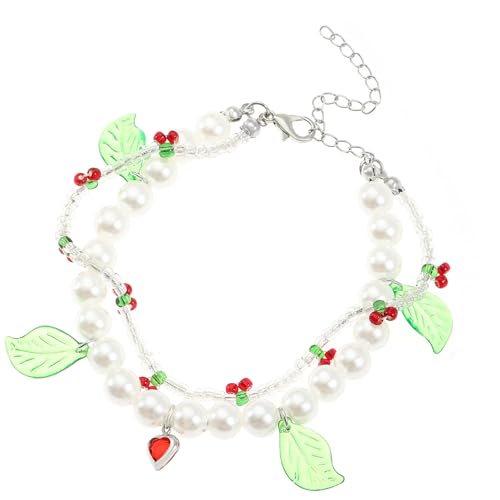 YIZITU Elegante Kirschperle mit bunten Perlen, bequemer Modeschmuck, Accessoire für trendige Frauen und Damen von YIZITU