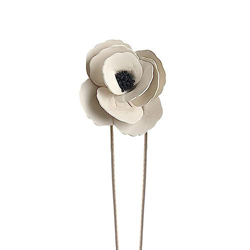 YIZITU Elegante Leder-Kamelien-Blumen-Halsband-Halskette, Vintage-Choker-Halskette, Temperament, lange Schnürhalskette für Damen, Schmuck, Schlüsselbeinkette, handgefertigt, einzigartig, langer Riemen von YIZITU