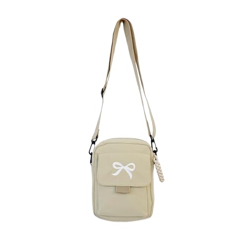 YIZITU Elegante Nylon-Umhängetasche mit verstellbarem Riemen, Schleife, Umhängetasche, Geldbörse für Pendler oder Freizeit, Reisen, elegante Nylontasche, khaki, One Size YIZITU Elegante Nylon-Umhängetasche mit verstellbarem Riemen, Schleife, Umhängetasche, Geldbörse für Pendler oder Freizeit, Reisen, elegante Nylontasche, khaki, One Size von YIZITU