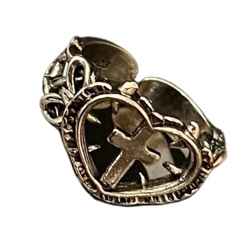 YIZITU Elegante Ringe mit Herz-Kreuzen, verstellbar, zierliches, minimalistisches Design, bequemer Tragekomfort, Ringe für Frauen, minimalistischer Schmuck von YIZITU