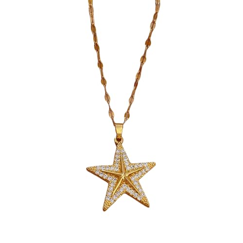 YIZITU Elegante Seesterne Anhänger Halskette Vintage Hals Schmuck Jungen Ketten Halskette Für Jugendliche Menschen Alltag Tragen Sea Star YIZITU Elegante Seesterne Anhänger Halskette Vintage Hals Schmuck Jungen Ketten Halskette Für Jugendliche Menschen Alltag Tragen Sea Star von YIZITU