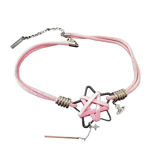 YIZITU Elegante Star Gewebte Kette Halskette Süßer Cooler Scherklavicilette Ethnische Schmuck Frauen Ohrring Statement Sweater Star Anhänger Choker von YIZITU