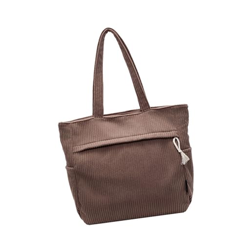 YIZITU Elegante Umhängetasche aus Segeltuch für Damen, große Handtasche für den täglichen Gebrauch, für Profis und Studenten, Schultasche für Damen, braun, One Size von YIZITU