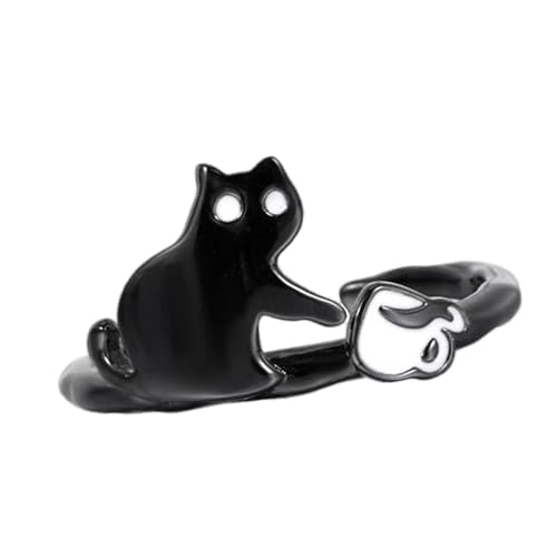 YIZITU Elegante Verstellbare Katzen Pfoten Ringe Stapelbare Kupfer Hochzeit Engagement Schmuck Für Tägliche Verschleißdaten Partys Verstellbare Paarringe Valentinstag Tag von YIZITU