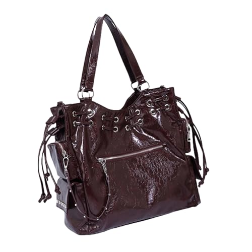 YIZITU Elegante große Unterarmtasche mit Nieten, Umhängetasche, Lederhandtasche für Damen, geeignet für verschiedene Anlässe, Damen-Lederhandtaschen, a, One Size von YIZITU