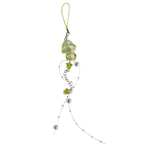 YIZITU Eleganter Stern Perle Fransen Schlüsselanhänger Kristall Quallen Anhänger Kette Stilvolle Telefon Anhänger Strap Lanyard Mädchen von YIZITU