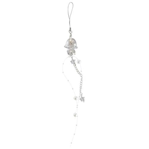 YIZITU Eleganter Stern Perle Fransen Schlüsselanhänger Kristall Quallen Anhänger Kette Stilvolle Telefon Anhänger Strap Lanyard Mädchen von YIZITU