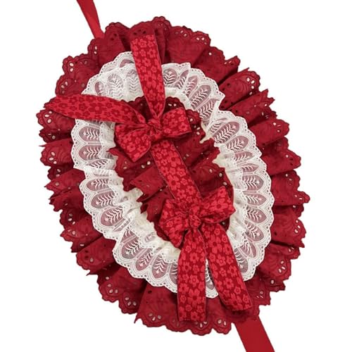 YIZITU Elegantes Anime Design Motorhaube Handgefertigte Spitzenverkleidung Party Für Mädchen Frauen Verstellbare Stirnbänder Vintage Accessoire Verstellbare Anime Kopfbedeckung Für Mädchen von YIZITU