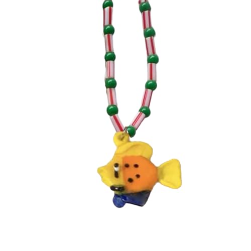 YIZITU Exquisite Perlen-Halskette mit Glas-Fisch-Anhänger, handgefertigt, Unisex, Choker, vielseitiges Accessoire für Frauen von YIZITU