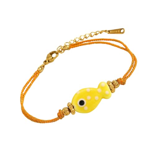 YIZITU Fashioanble Fisch Charme Handwebatnabel Armband Flexible Edelstahlschmuck Statement Stücke Fisch Designs Armband von YIZITU