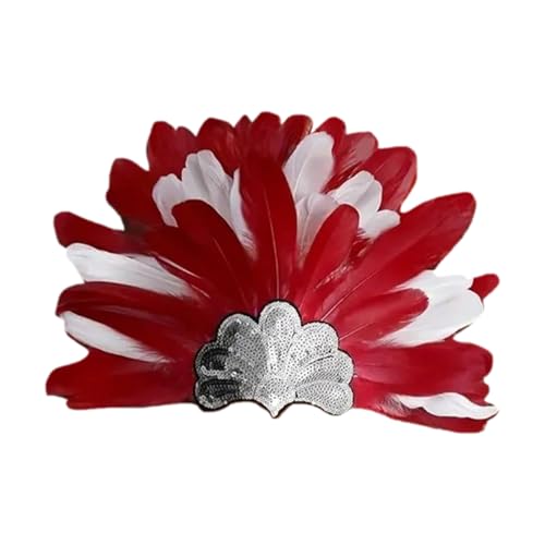 YIZITU Federed Federed Stirnband Von Frauen Übertrieben Mit Elastizitätsband Für Carnivals Party Und Spezielles Ereignis Gefiederter Kopfstück von YIZITU