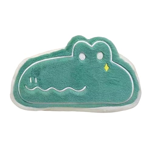 YIZITU Federmäppchen mit großem Fassungsvermögen, Plüsch-Stifttaschen, leichte Beutel, Reißverschluss, Reise-Make-up-Tasche für Damen, Mädchen, Schulbedarf, Dinosaurier (Grün) von YIZITU