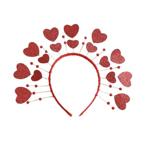 YIZITU Festives Haar Hoop Herz Valentinstag Rosenverkaufsvergütung Party Zartes Glitzer Festliches Haarband Feierlichkeiten Valentinstag Stirnband Für Frauen von YIZITU