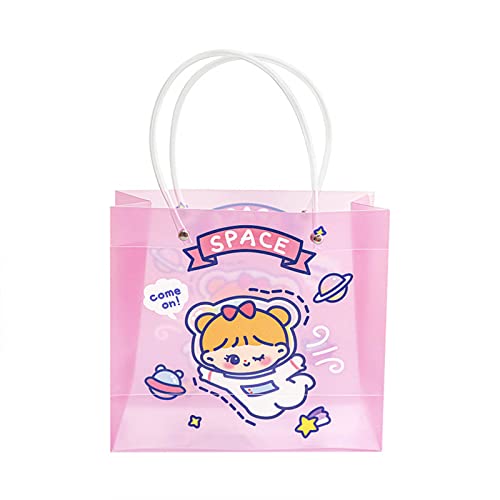Frauen Klare Handtasche Tragbare Leichte Kupplungsbeutel Cartoon Print Geschenktüte Oberhandpacktasche Quadrat Große Einkaufstaschen Tragbare Handtasche von YIZITU