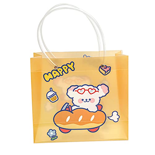 Frauen Klare Handtasche Tragbare Leichte Kupplungsbeutel Cartoon Print Geschenktüte Oberhandpacktasche Quadrat Große Einkaufstaschen Tragbare Handtasche von YIZITU