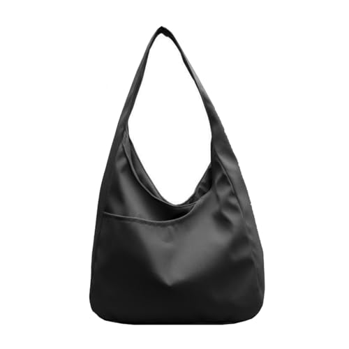 YIZITU Freizeittasche, lässige Achseltasche, große Kapazität, Schultertasche, Mädchen, Damen, einfarbig, trendige Tasche, Hobo-Tasche, Shopper, Schwarz von YIZITU