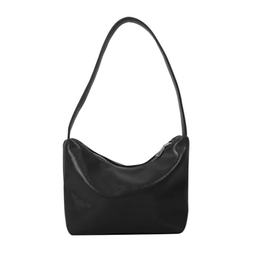 YIZITU Freizeittasche, legere Achseltasche, große Kapazität, Schultertasche, Mädchen, Damen, einfarbig, trendige Tasche, Hobo-Tasche, Unterarmtasche, Schwarz von YIZITU