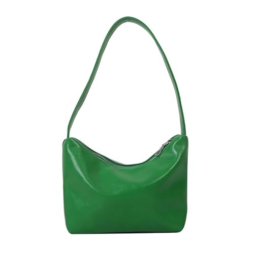 YIZITU Freizeittasche, legere Achseltasche, große Kapazität, Schultertasche, Mädchen, Damen, einfarbig, trendige Tasche, Hobo-Tasche, Unterarmtasche, grün von YIZITU