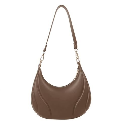 YIZITU Freizeittasche, legere Achseltasche, große Kapazität, Schultertasche, Mädchen, Damen, einfarbig, trendige Tasche, Hobo-Tasche, Unterarmtasche, khaki von YIZITU