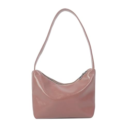 YIZITU Freizeittasche, legere Achseltasche, große Kapazität, Schultertasche, Mädchen, Damen, einfarbig, trendige Tasche, Hobo-Tasche, Unterarmtasche, rose von YIZITU