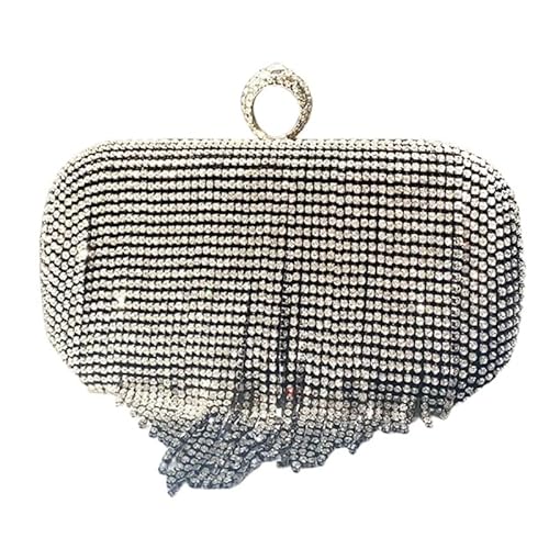 YIZITU Funkelnde Strass-Quasten-Tasche, Hochzeit, Party, Damen, Mädchen, formelle Abendtasche, Bankett, Crossbody-Tasche, Cocktail-Clutches, Schwarz von YIZITU