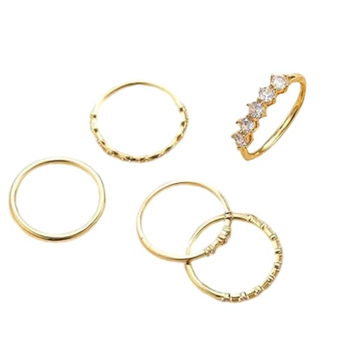 YIZITU Funkelnde runde Zirkonia-Stein-Ringe, Partyfertig, schimmernder Zirkon, runder Schmuck für Abendkleidung, elegante Damenmode, Einheitsgröße, Wie beschrieben, Wie beschrieben von YIZITU