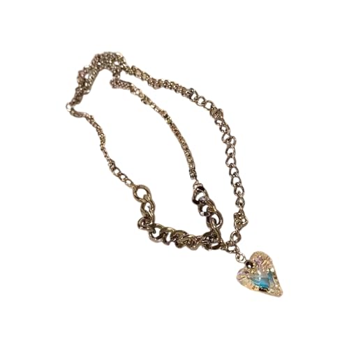 YIZITU Glasherz-Edelstahl-Halskette, zierliche Schlüsselbein-Kette, Schmuck für Frauen, trendig, leicht, für den täglichen Gebrauch YIZITU Glasherz-Edelstahl-Halskette, zierliche Schlüsselbein-Kette, Schmuck für Frauen, trendig, leicht, für den täglichen Gebrauch von YIZITU