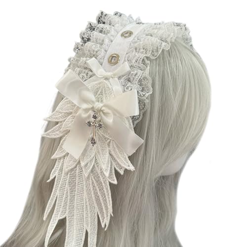 YIZITU Gothic Wing Stirnband Verstellbares Haarband Stilvoller Kopfstück Bequemer Schmuck Für Cosplay Und Punk Styles Enthusiasten Cosplay Event Stirnband von YIZITU