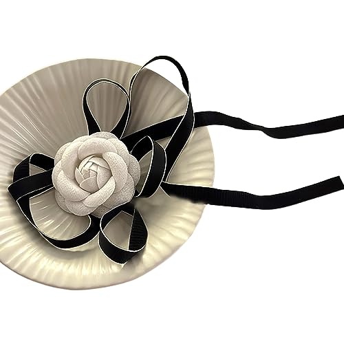 YIZITU Gotische Elegante Stoffkragen Big Blumenschlüsselschlüsselkette Halskette Für Frauen Hochzeit Brauttemperament Schmuck Geschenk Frauen Mädchen Braut Hochzeitsfeier Geburtstag von YIZITU