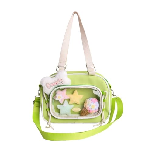 YIZITU Große Kapazität, japanische ästhetische Umhängetasche, Nylongewebe, Crossbody-Tasche für tägliches Pendeln und Outdoor-Aktivitäten, Anime-Merchandise-Schaufenster, lässige Tasche, grün, One von YIZITU