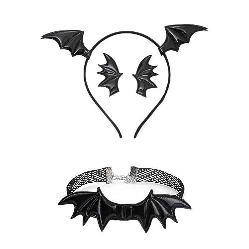 YIZITU Haarspangen für Mädchen, Gothic, Halloween, Cosplay, Teufelsflügel, Haarband, Punk, Haarschmuck, einzigartige schwarze Kopfbedeckung, Fledermaus-Haarspange von YIZITU